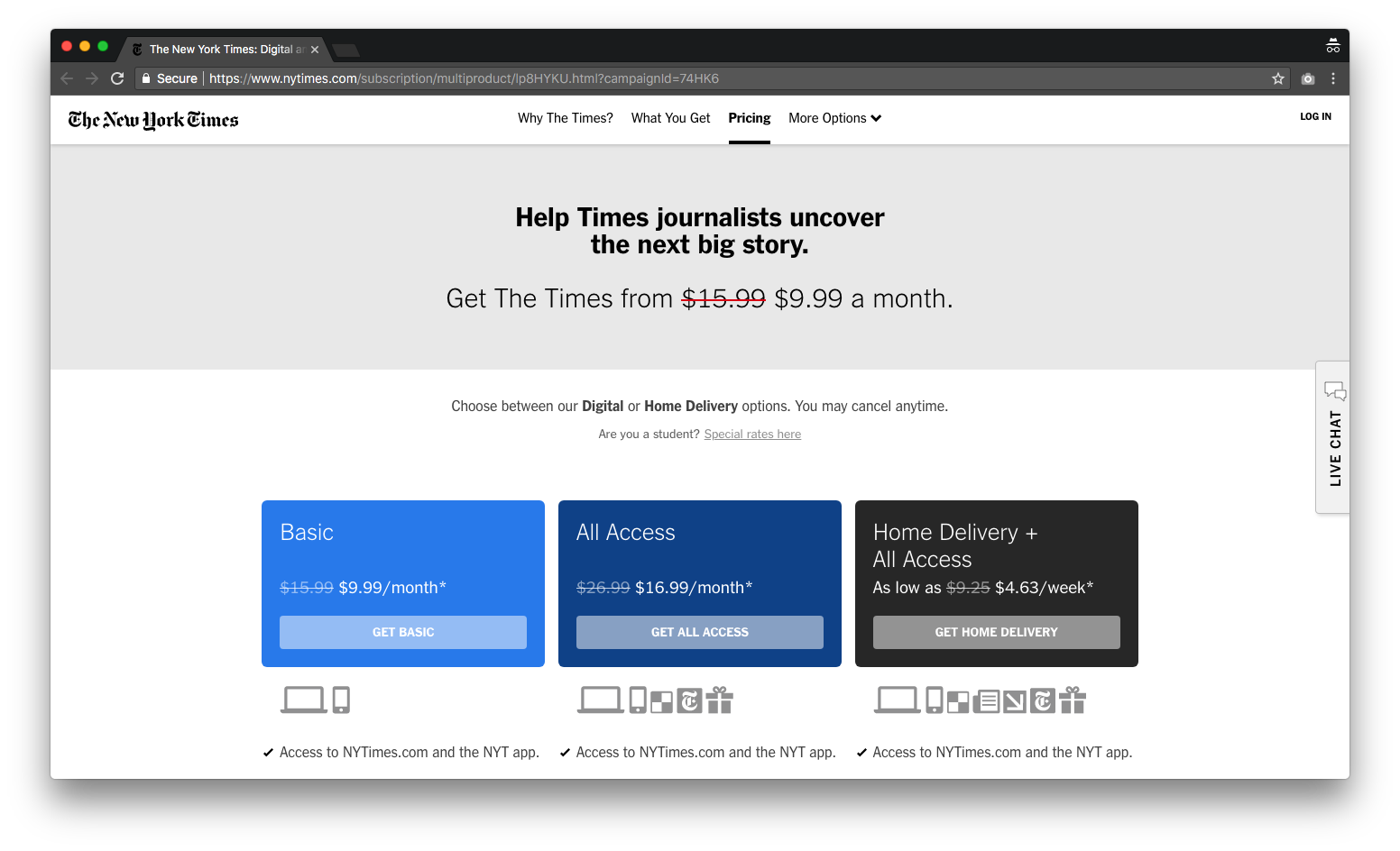 nytimes discount code