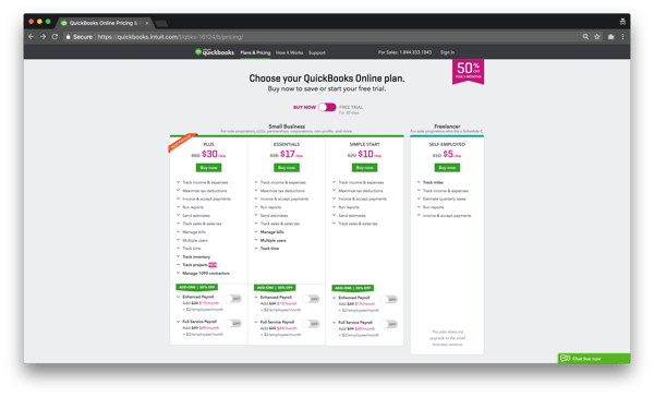 QuickBooks Online Pricing