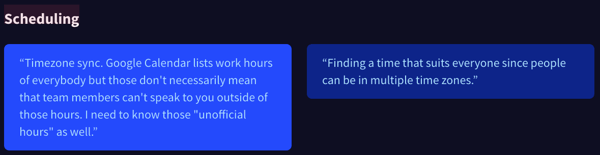 Scheduling feedback
