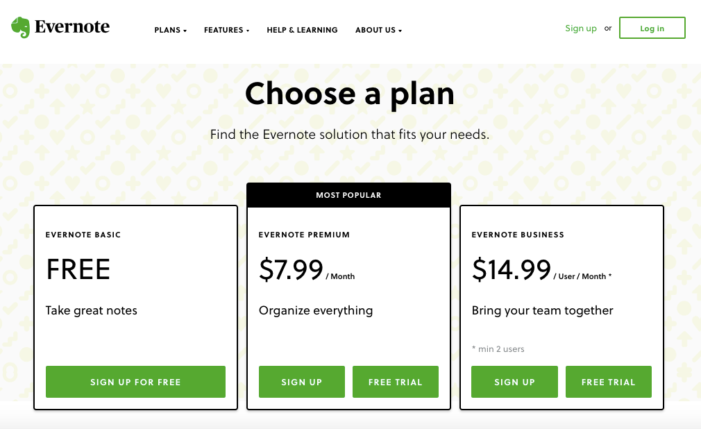 evernote plans and pricing evernote plans and pricing