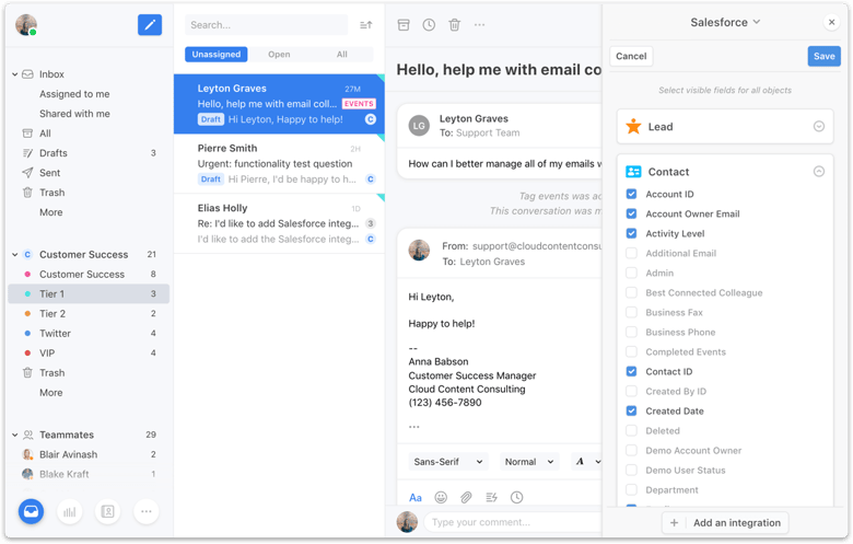 Front shared inbox example