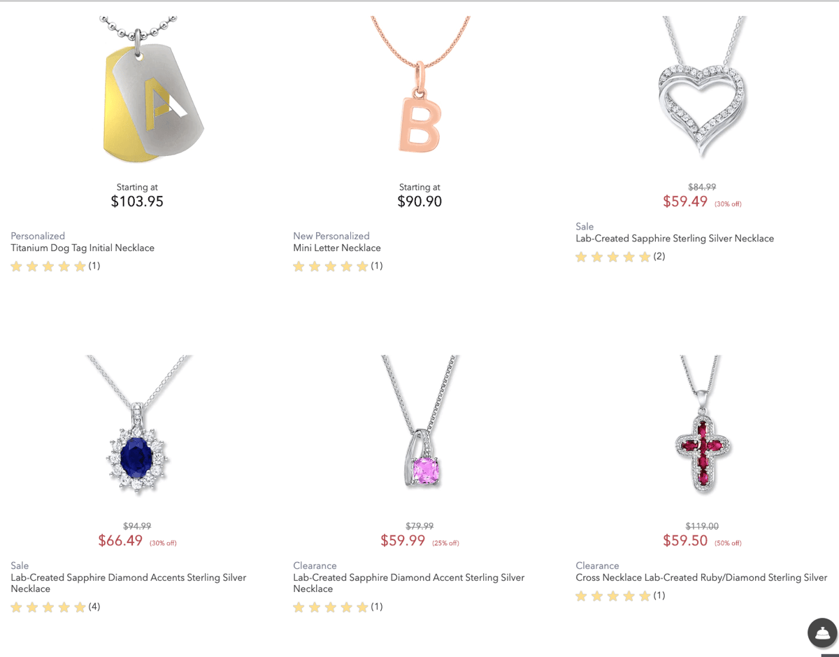 odd pricing -  prices of jewelry