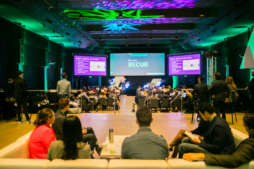 Recur 2018 Stage as attendees start to fill in seats